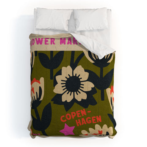 Holli Zollinger FLOWER MARKET COPENHAGEN Comforter