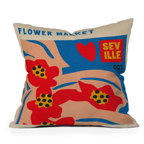 Holli Zollinger FLOWER MARKET SEVILLE Outdoor Throw Pillow