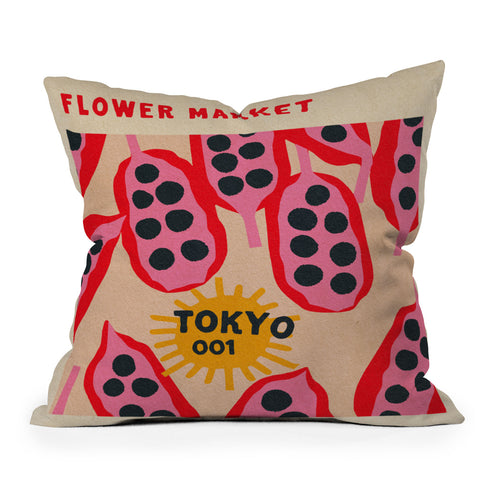 Holli Zollinger FLOWER MARKET TOKYO Outdoor Throw Pillow