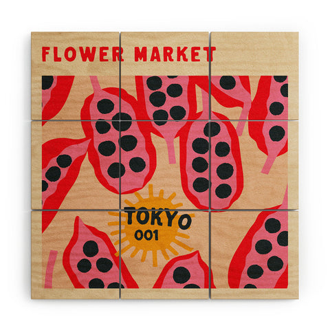 Holli Zollinger FLOWER MARKET TOKYO Wood Wall Mural