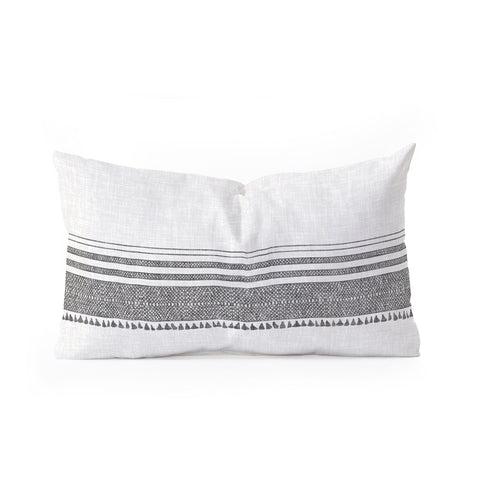 Holli Zollinger FRENCH LINEN CHARCOAL TASSEL Oblong Throw Pillow Havenly