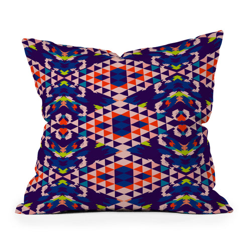 Holli Zollinger Geo Nomad Bright Outdoor Throw Pillow