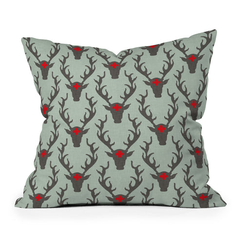 Holli Zollinger Scando Deer Outdoor Throw Pillow