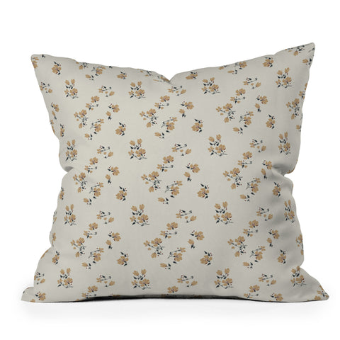 Holli Zollinger VINTAGE FLORAL NEUTRAL Outdoor Throw Pillow