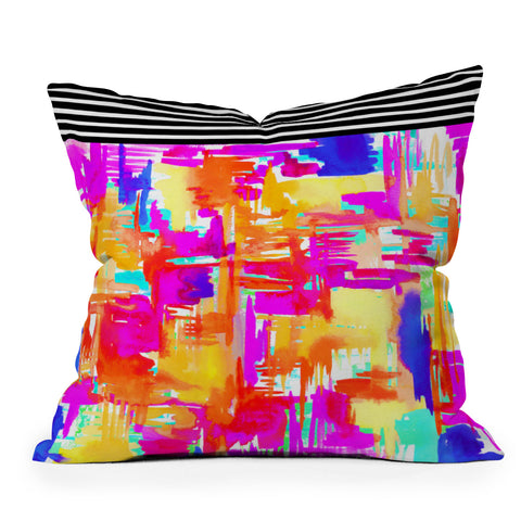Holly Sharpe Colorful Chaos 1 Outdoor Throw Pillow
