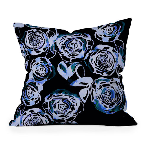Holly Sharpe Midnight Rose Outdoor Throw Pillow