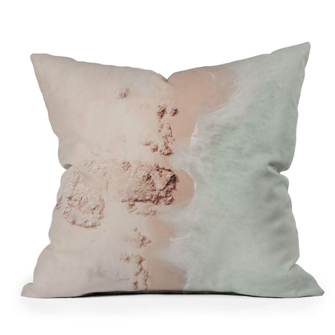 Ingrid Beddoes Beach Pink Champagne Outdoor Throw Pillow