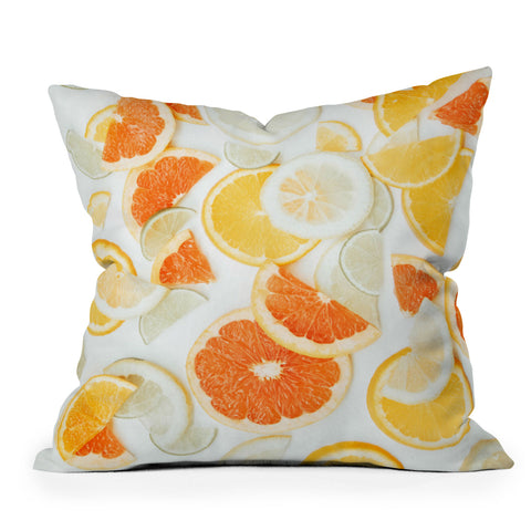 Ingrid Beddoes citrus orange twist Outdoor Throw Pillow