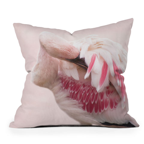 Ingrid Beddoes flamingo love Outdoor Throw Pillow