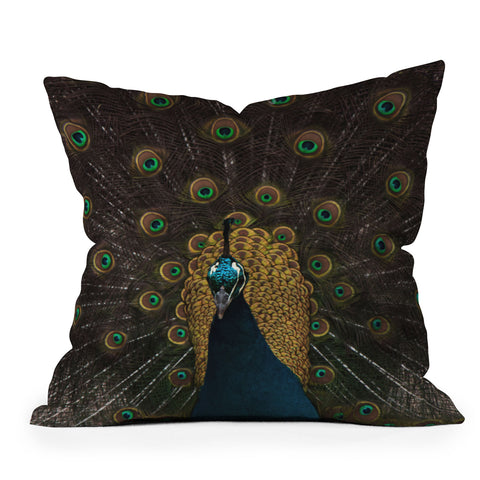 Ingrid Beddoes Peacock and proud III Outdoor Throw Pillow