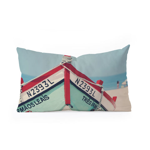 Ingrid Beddoes Portuguese fishing boat Oblong Throw Pillow