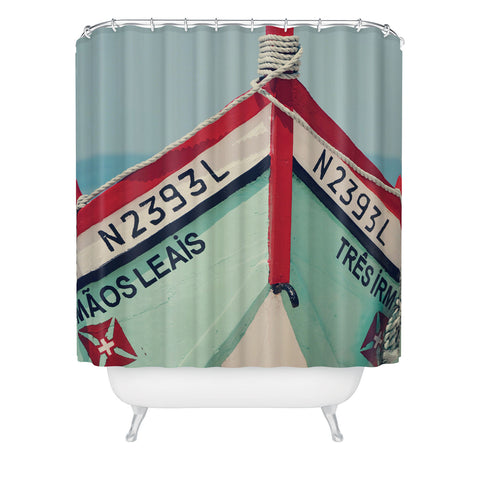 Ingrid Beddoes Portuguese fishing boat Shower Curtain