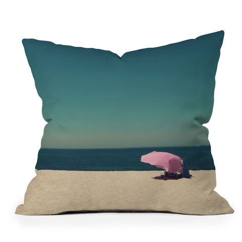 Ingrid Beddoes The Pink Umbrella Outdoor Throw Pillow