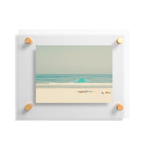 Ingrid Beddoes Turquoise Beach Umbrella Floating Acrylic Print