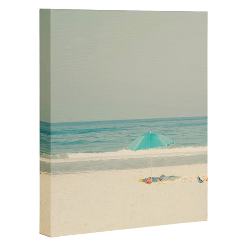 Ingrid Beddoes Turquoise Beach Umbrella Art Canvas