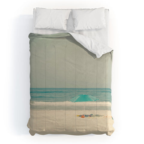 Ingrid Beddoes Turquoise Beach Umbrella Comforter