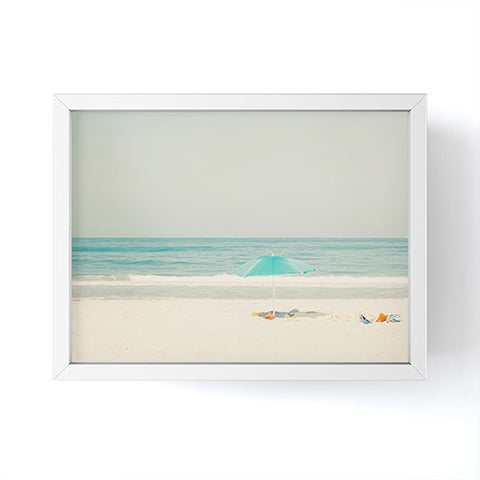 Ingrid Beddoes Turquoise Beach Umbrella Framed Mini Art Print