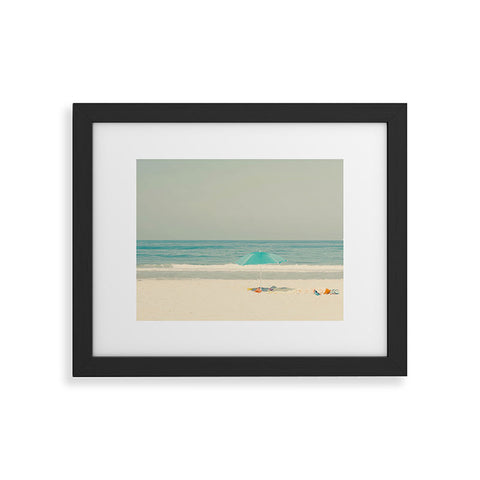 Ingrid Beddoes Turquoise Beach Umbrella Framed Art Print