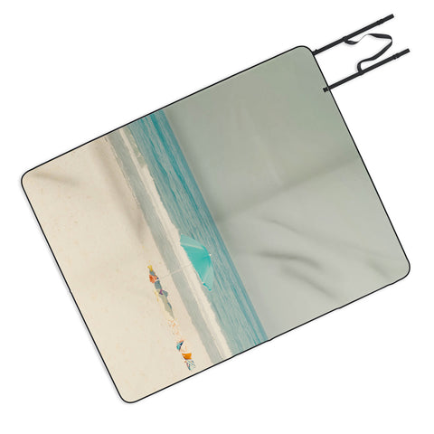 Ingrid Beddoes Turquoise Beach Umbrella Picnic Blanket