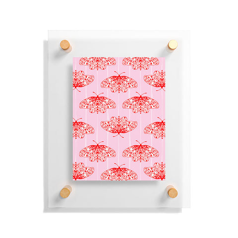 Insvy Design Studio Butterfly Pink Red Floating Acrylic Print
