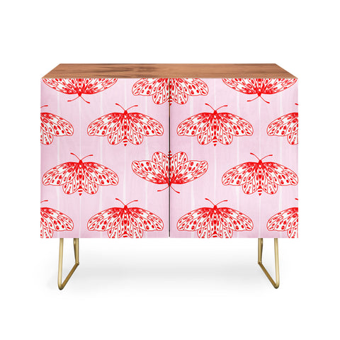 Insvy Design Studio Butterfly Pink Red Credenza