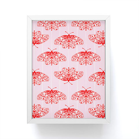 Insvy Design Studio Butterfly Pink Red Framed Mini Art Print