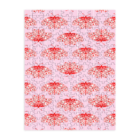 Insvy Design Studio Butterfly Pink Red Puzzle