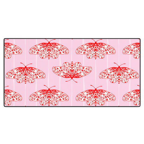 Insvy Design Studio Butterfly Pink Red Desk Mat