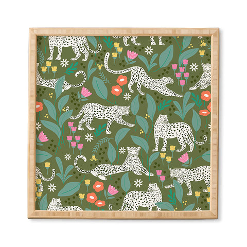 Insvy Design Studio White Leopards in the Jungle Framed Wall Art