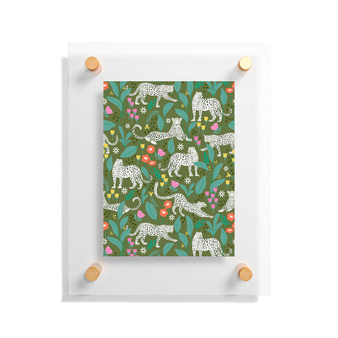 Insvy Design Studio White Leopards in the Jungle Floating Acrylic Print