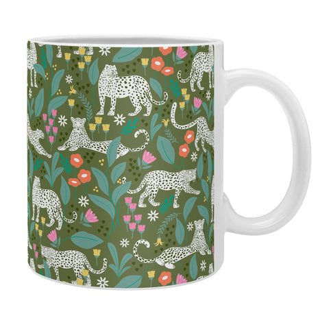 Insvy Design Studio White Leopards in the Jungle Coffee Mug