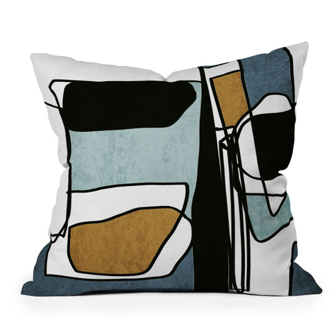 Irena Orlov Abstract Line Art 20 Outdoor Throw Pillow