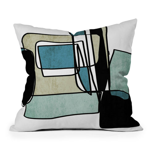 Irena Orlov Abstract Line Art 25 Outdoor Throw Pillow