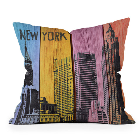 Irena Orlov New York Downtown Outdoor Throw Pillow