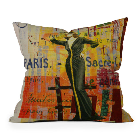 Irena Orlov Paris Fashion 2 Outdoor Throw Pillow