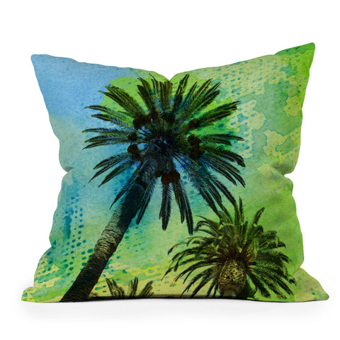 Irena Orlov Two Palm Trees Outdoor Throw Pillow