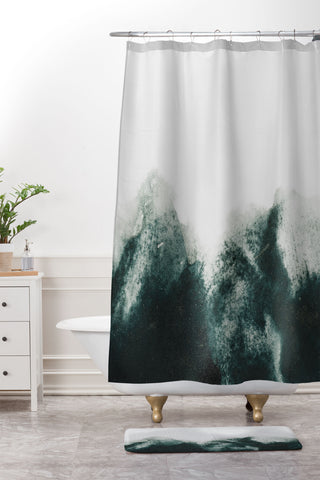 Iris Lehnhardt atmospheric mountains Shower Curtain And Mat