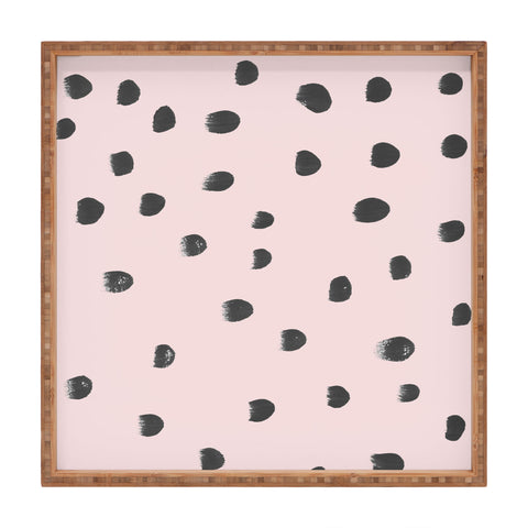 Iris Lehnhardt dots on pink Square Tray