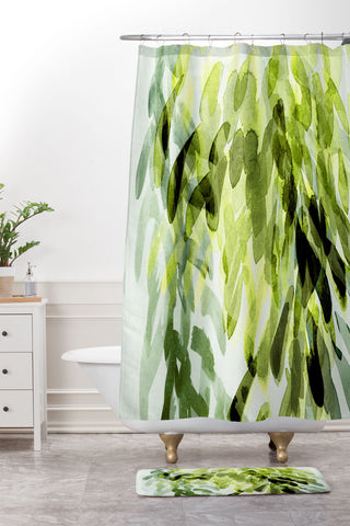 Iris Lehnhardt FP 3 green Shower Curtain And Mat
