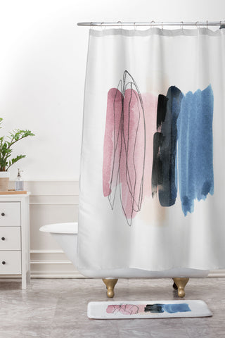 Iris Lehnhardt minimalism 6 Shower Curtain And Mat