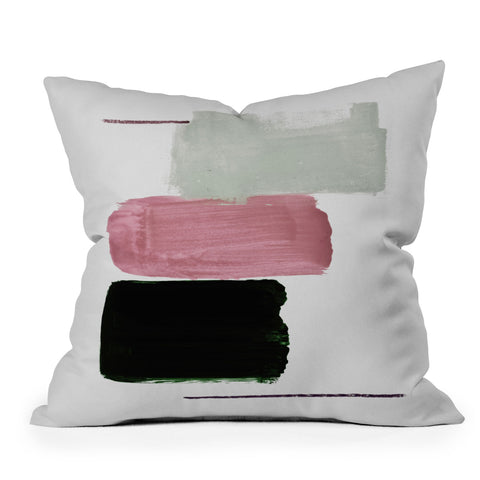Iris Lehnhardt minimalism pink between greens Throw Pillow