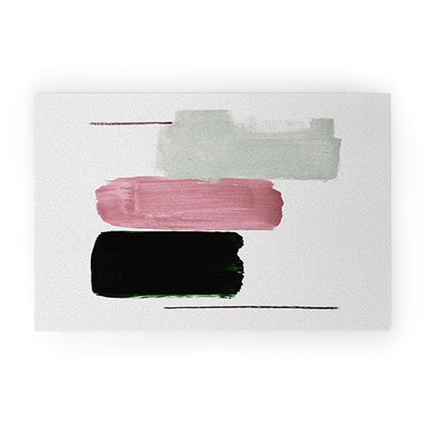 Iris Lehnhardt minimalism pink between greens Welcome Mat