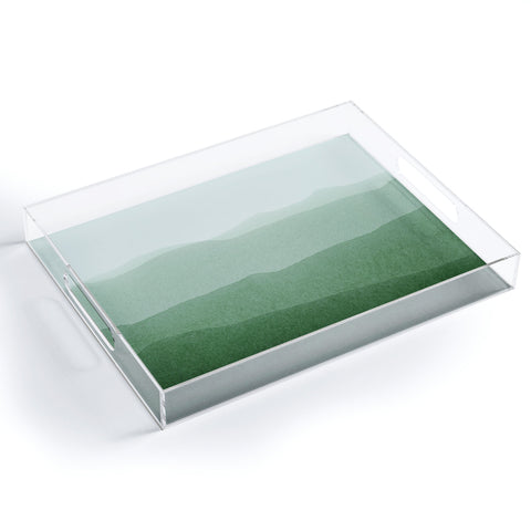 Iris Lehnhardt mountains green Acrylic Tray