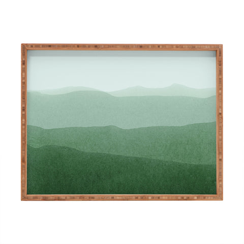 Iris Lehnhardt mountains green Rectangular Tray