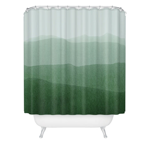 Iris Lehnhardt mountains green Shower Curtain