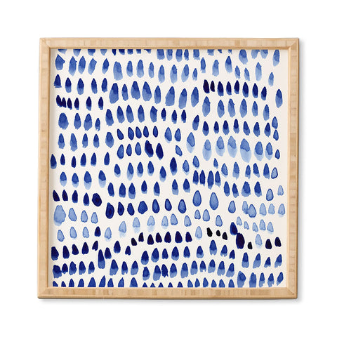 Iris Lehnhardt painted dots blue Framed Wall Art havenly