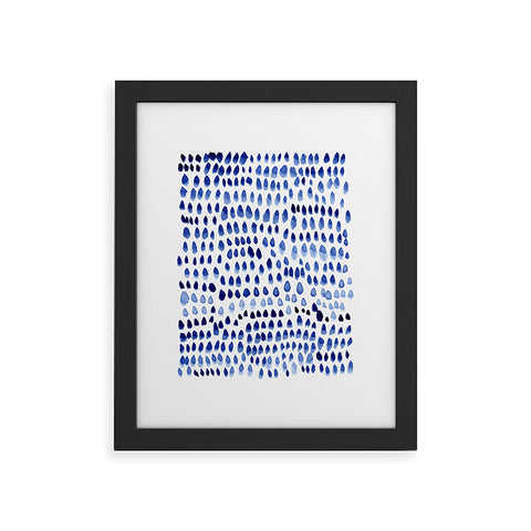 Iris Lehnhardt painted dots blue Framed Art Print