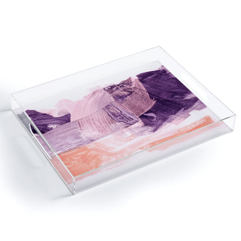 Iris Lehnhardt peach fuzz and purple Acrylic Tray