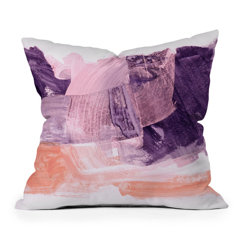 Iris Lehnhardt peach fuzz and purple Throw Pillow