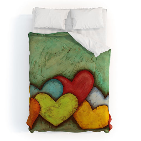 Isa Zapata Chain Of Love Duvet Cover